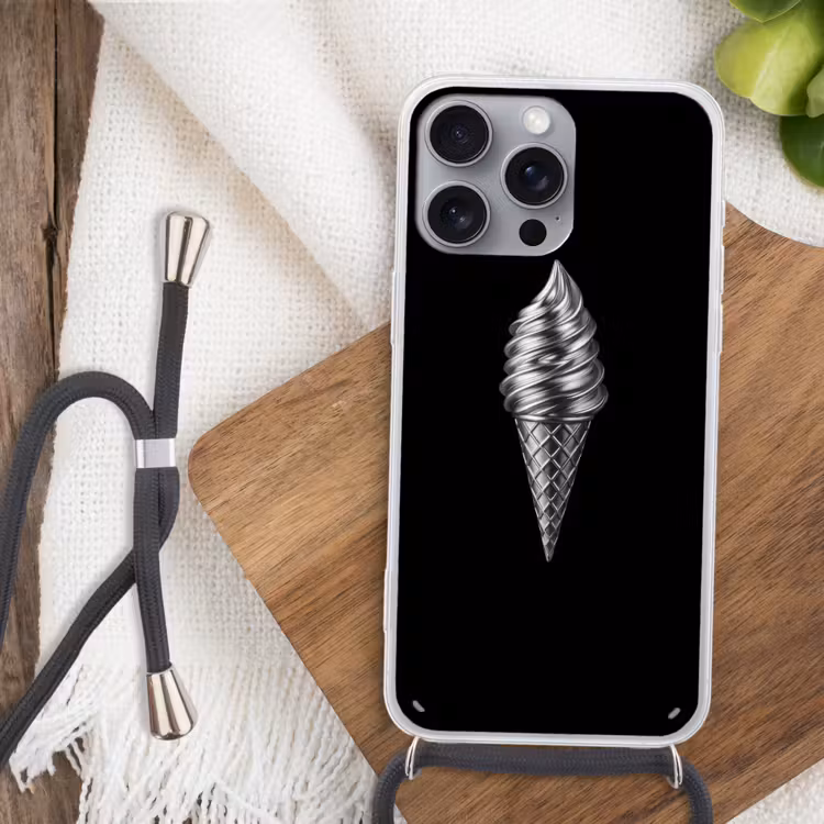 Softijs - Realistisch - Futuristisch Hoesje iPhone 16 Pro Max met koord klein -sfeer4