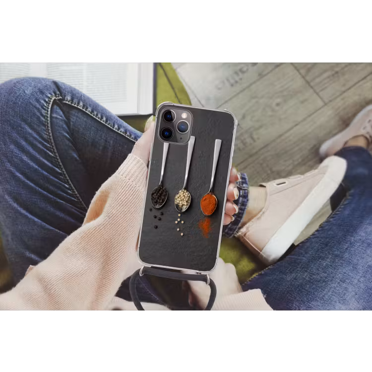 Specerijen - Lepels - Tafel - Rustiek - Kruiden Hoesje iPhone 12 Pro met koord klein -hand
