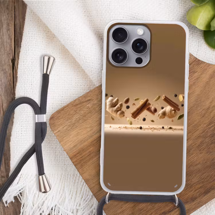 Specerijen - Zweven dynamisch - Geurassociaties Hoesje iPhone 16 Pro Max met koord klein -sfeer4