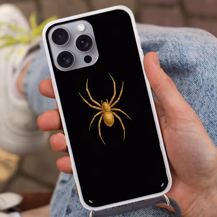 Spin - Goud - Minimalistisch - Poten Hoesje iPhone 16 Pro Max met koord klein -sfeer3