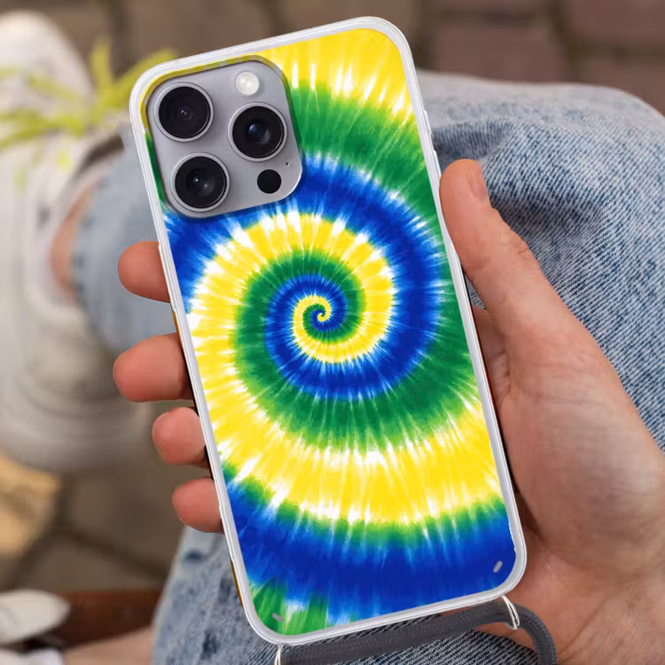 Spiraal - Groen - Draaiend Hoesje iPhone 16 Pro Max met koord klein -sfeer3
