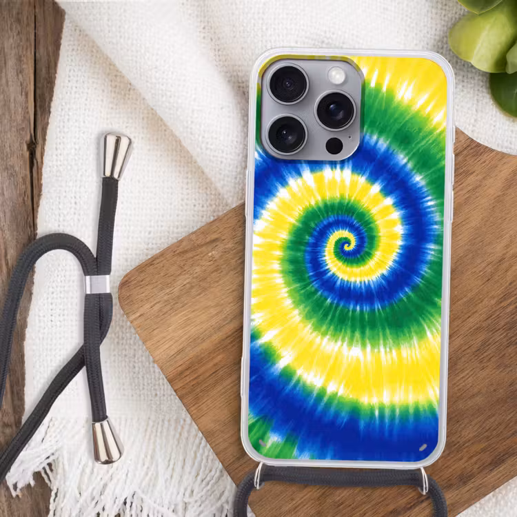 Spiraal - Groen - Draaiend Hoesje iPhone 16 Pro Max met koord klein -sfeer4