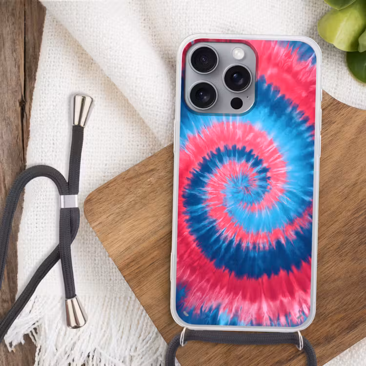Spiraal - Roze - Draaiend Hoesje iPhone 16 Pro Max met koord klein -sfeer4