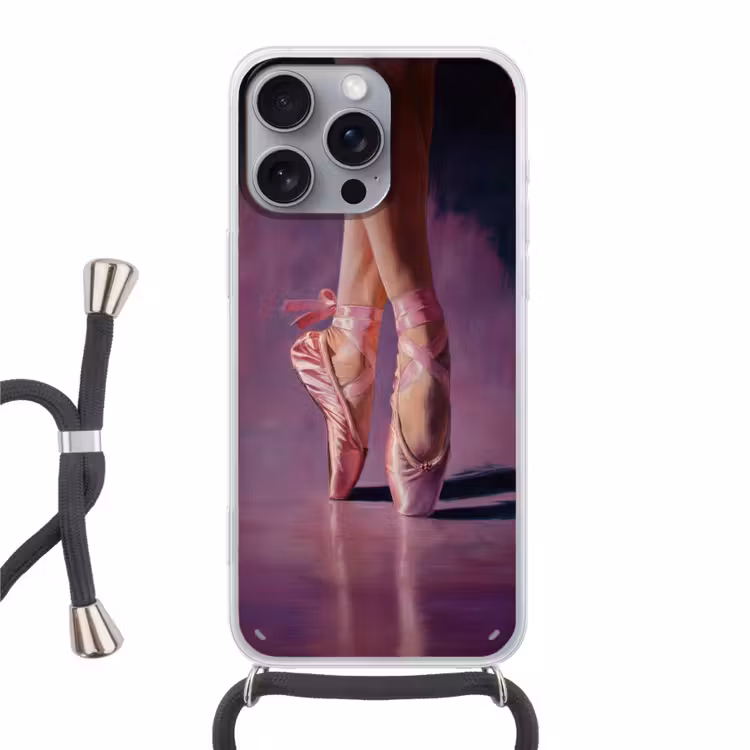 Spitzen - Paars - Contrast Hoesje iPhone 16 Pro Max met koord klein -3d