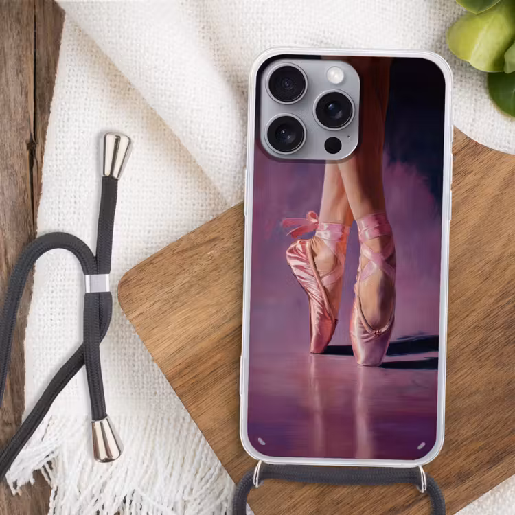 Spitzen - Paars - Contrast Hoesje iPhone 16 Pro Max met koord klein -sfeer4