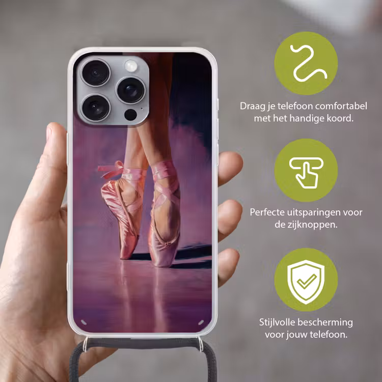 Spitzen - Paars - Contrast Hoesje iPhone 16 Pro Max met koord klein -sfeer2_NL