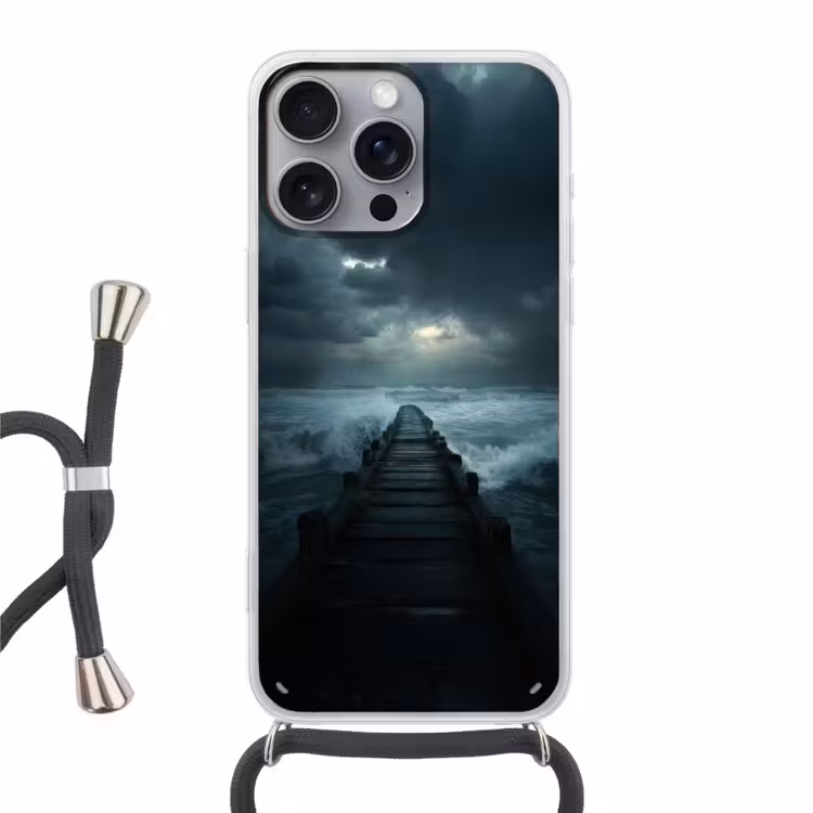 Steiger - Storm - Golven Hoesje iPhone 16 Pro Max met koord klein -3d