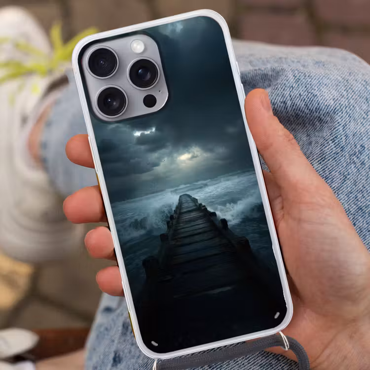 Steiger - Storm - Golven Hoesje iPhone 16 Pro Max met koord klein -sfeer3