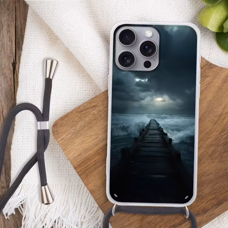 Steiger - Storm - Golven Hoesje iPhone 16 Pro Max met koord klein -sfeer4