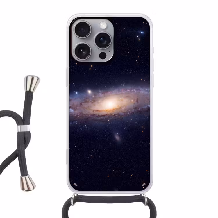 Telefoonhoesje met koord - Sterrenstelsel - Ruimte - Kosmos - Sterrenstelsel - Ruimte - Kosmos Hoesje iPhone 16 Pro Max met koord klein