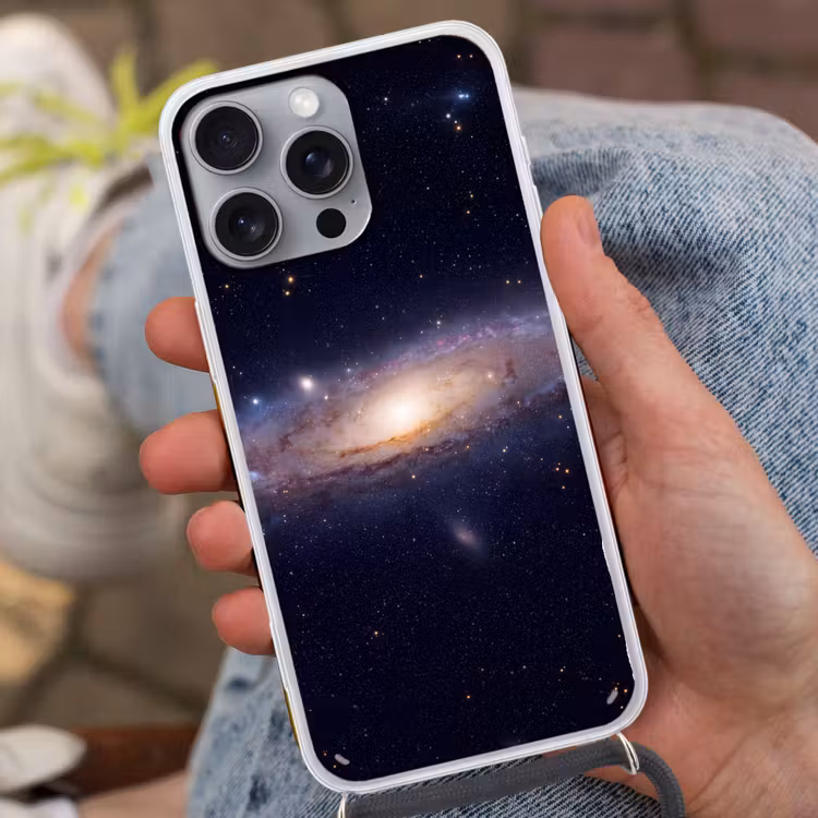 Telefoonhoesje met koord - Sterrenstelsel - Ruimte - Kosmos - Sterrenstelsel - Ruimte - Kosmos Hoesje iPhone 16 Pro Max met koord klein