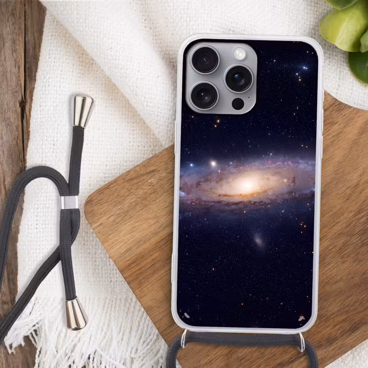 Telefoonhoesje met koord - Sterrenstelsel - Ruimte - Kosmos - Sterrenstelsel - Ruimte - Kosmos Hoesje iPhone 16 Pro Max met koord klein
