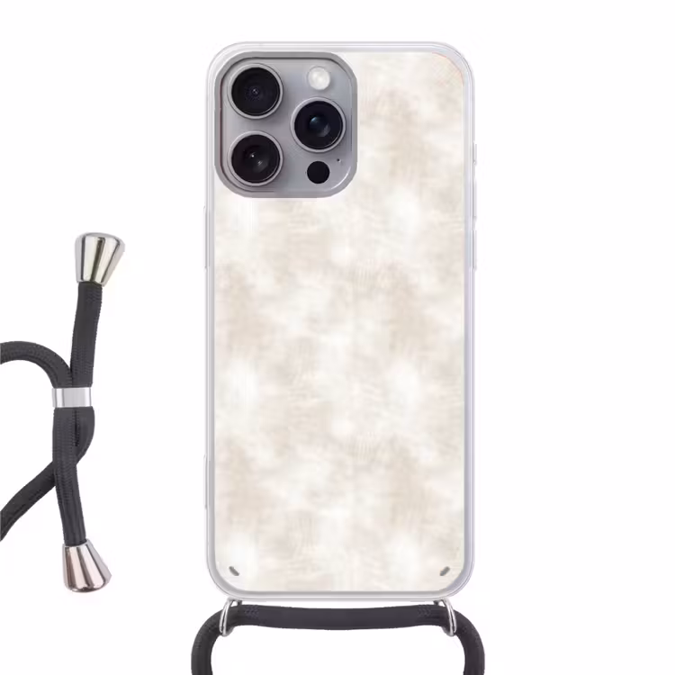 Subtiel - Structuur - Beige Hoesje iPhone 16 Pro Max met koord klein 804 -3d