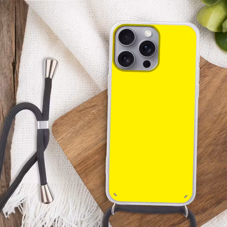 Sunshine - Glow - Geel Hoesje iPhone 16 Pro Max met koord klein 804 -sfeer4