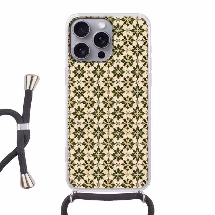 Tegel - Dessin - Groen Hoesje iPhone 16 Pro Max met koord klein 804 -3d