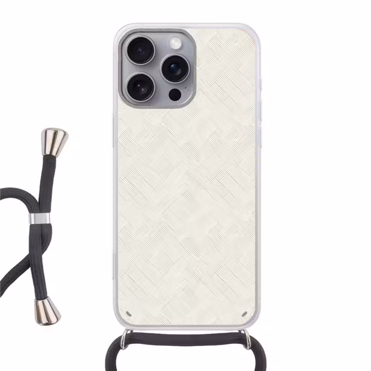 Textuur - Abstract - Beige Hoesje iPhone 16 Pro Max met koord klein 804 -3d