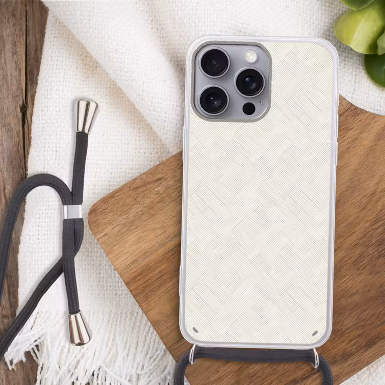 Textuur - Abstract - Beige Hoesje iPhone 16 Pro Max met koord klein 804 -sfeer4