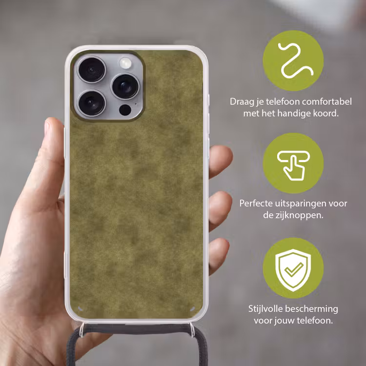 Textuur - Abstract - Groen Hoesje iPhone 16 Pro Max met koord klein 804 -sfeer2_NL