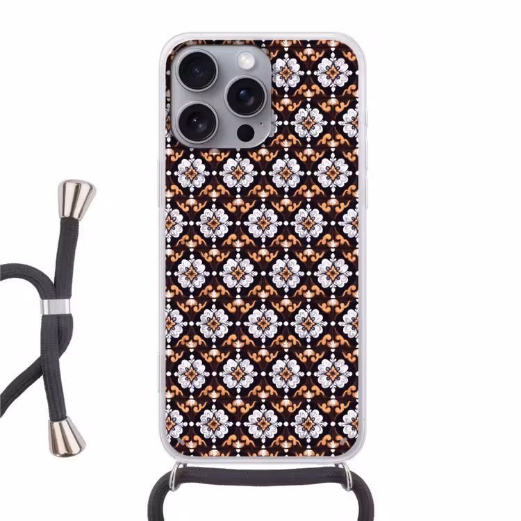 traditioneel - Element - Kleurrijk Hoesje iPhone 16 Pro Max met koord klein 804 -3d