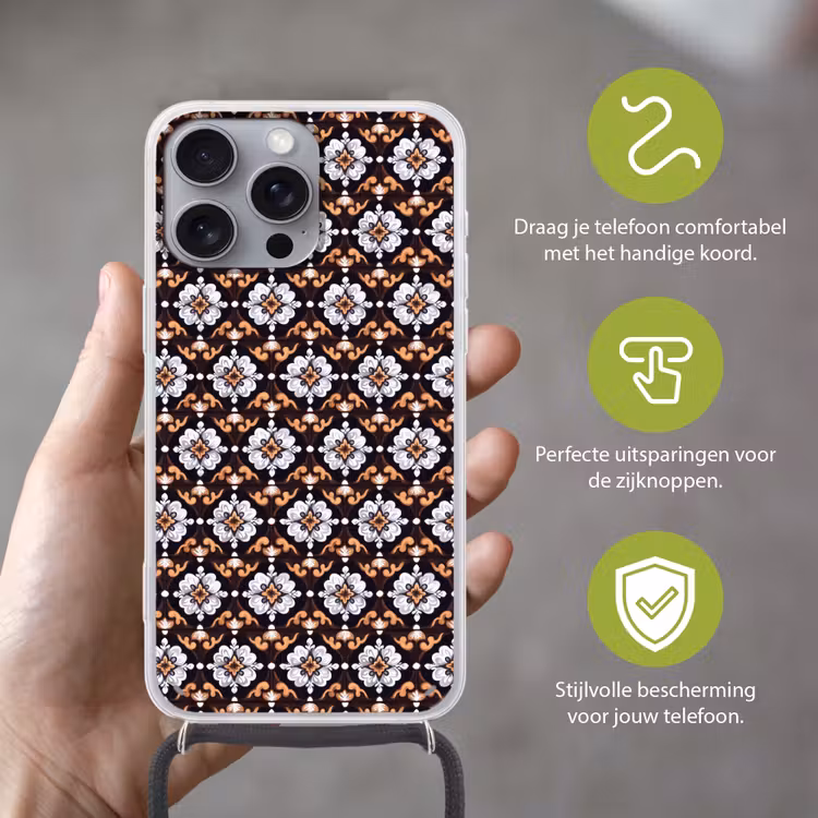 traditioneel - Element - Kleurrijk Hoesje iPhone 16 Pro Max met koord klein 804 -sfeer2_NL
