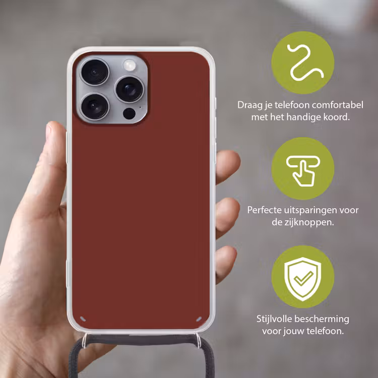Valentine - Velvet - Rood Hoesje iPhone 16 Pro Max met koord klein 804 -sfeer2_NL