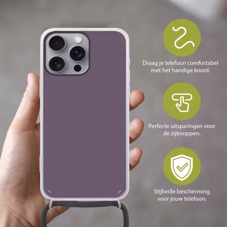 Velvet - Aubergine - Paars Hoesje iPhone 16 Pro Max met koord klein 804 -sfeer2_NL