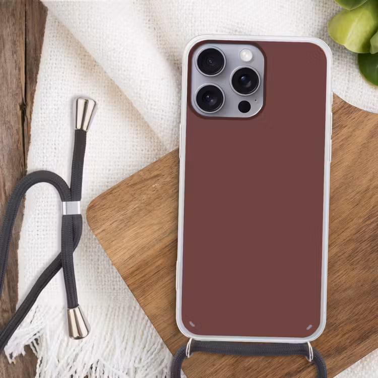 Velvet - Merlot - Rood Hoesje iPhone 16 Pro Max met koord klein 804 -sfeer4