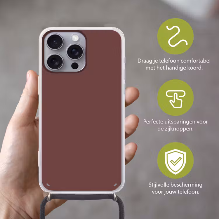 Velvet - Merlot - Rood Hoesje iPhone 16 Pro Max met koord klein 804 -sfeer2_NL