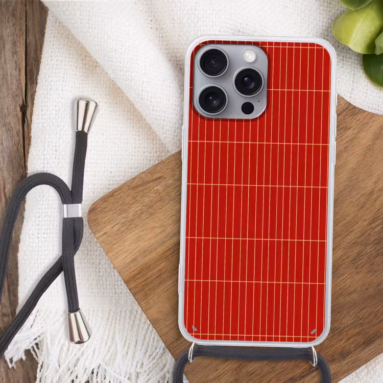 Verticaal - Wandtegel - Helderrood Hoesje iPhone 16 Pro Max met koord klein 804 -sfeer4