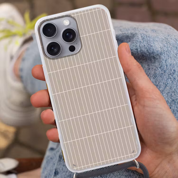 Verticaal - Wandtegel - Licht Beige Hoesje iPhone 16 Pro Max met koord klein 804 -sfeer3