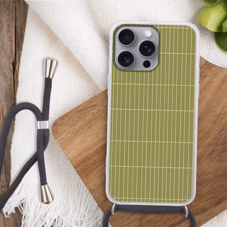 Verticaal - Wandtegel - Olijfgroen Hoesje iPhone 16 Pro Max met koord klein 804 -sfeer4
