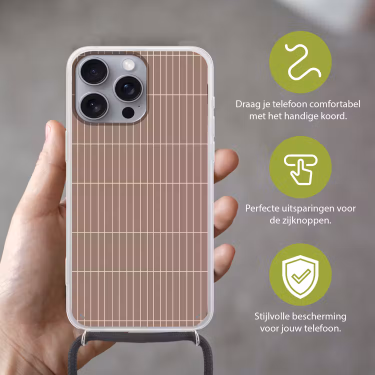 Verticaal - Wandtegel - Terracotta Hoesje iPhone 16 Pro Max met koord klein 804 -sfeer2_NL