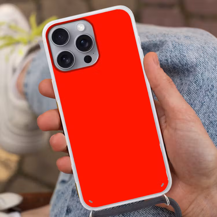 Vibrant - Vermilion - Rood Hoesje iPhone 16 Pro Max met koord klein 804 -sfeer3