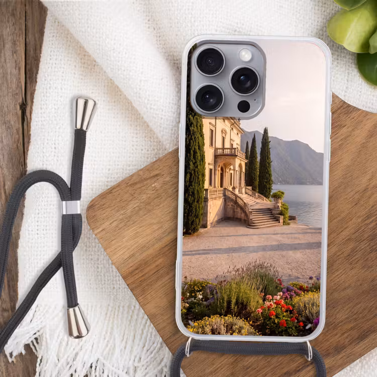 Telefoonhoesje met koord - Villa - water -trappen - Villa - water -trappen Hoesje iPhone 16 Pro Max met koord klein