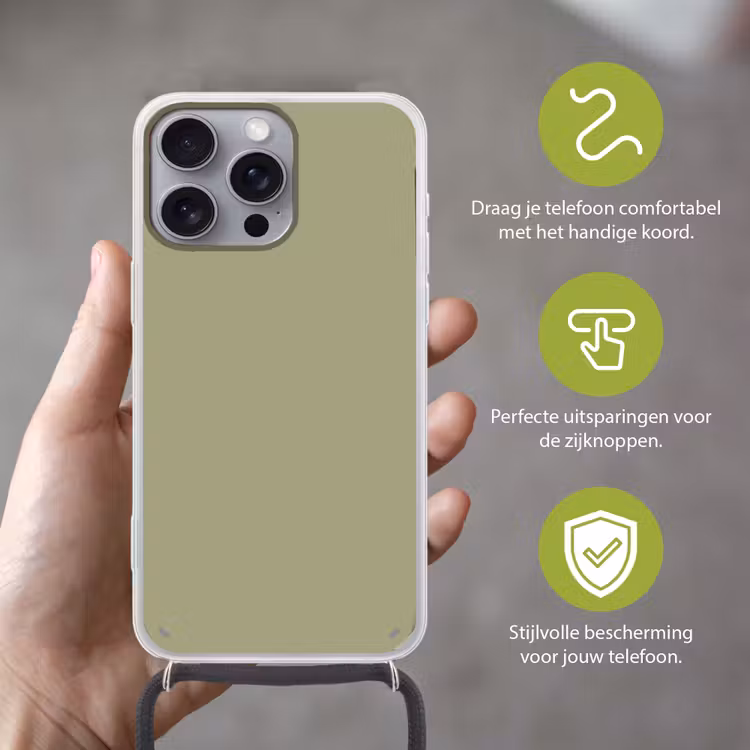 Vintage - Sage - Groen Hoesje iPhone 16 Pro Max met koord klein 804 -sfeer2_NL
