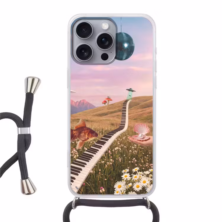 Telefoonhoesje met koord - Vis - Natuur - Abstract - Vis - Natuur - Abstract Hoesje iPhone 16 Pro Max met koord klein