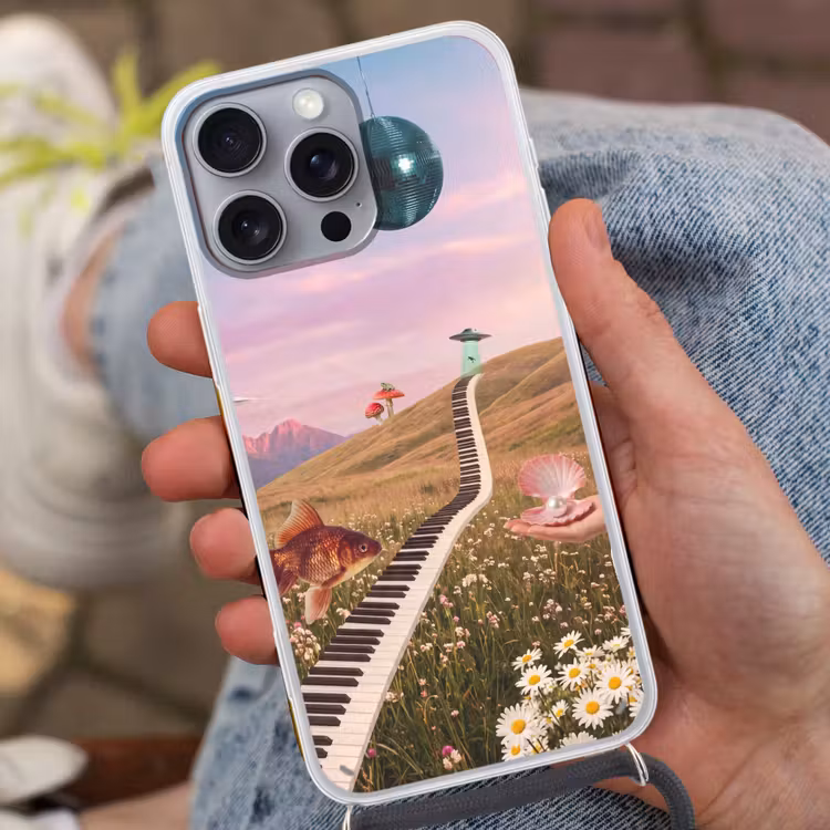 Telefoonhoesje met koord - Vis - Natuur - Abstract - Vis - Natuur - Abstract Hoesje iPhone 16 Pro Max met koord klein