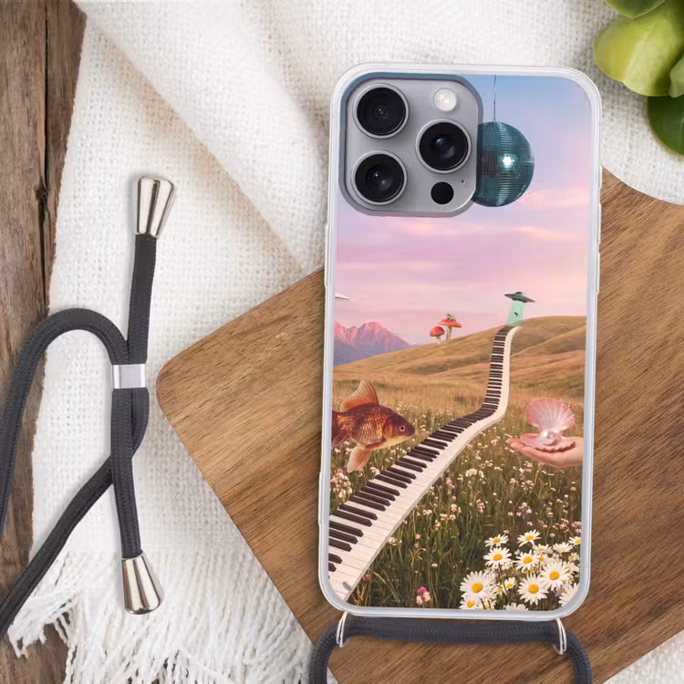 Telefoonhoesje met koord - Vis - Natuur - Abstract - Vis - Natuur - Abstract Hoesje iPhone 16 Pro Max met koord klein
