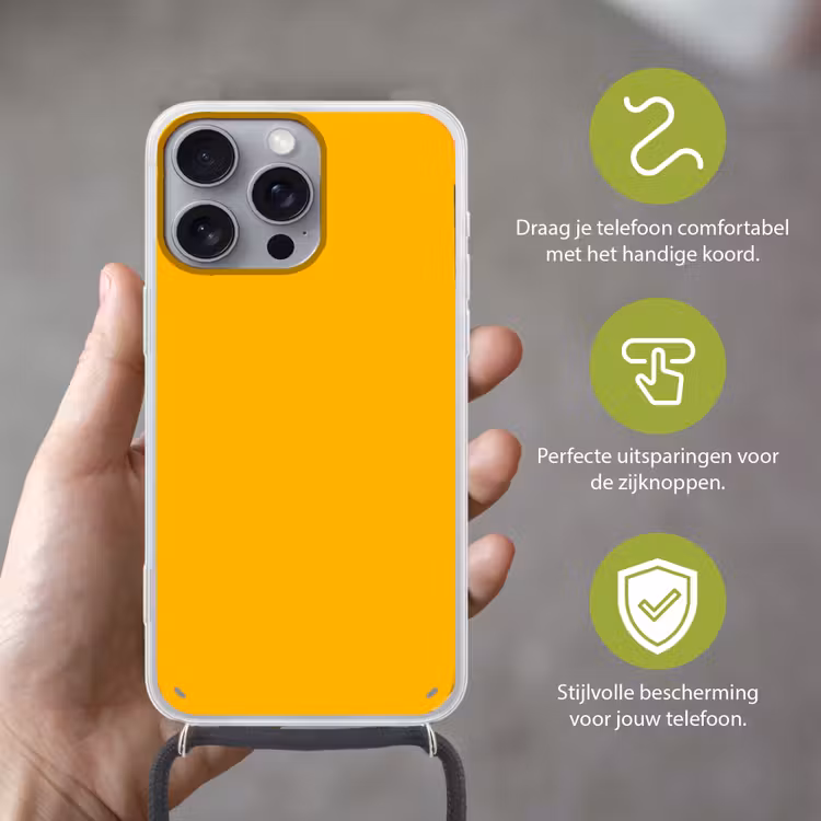 Vivid - Amber - Geel Hoesje iPhone 16 Pro Max met koord klein 804 -sfeer2_NL