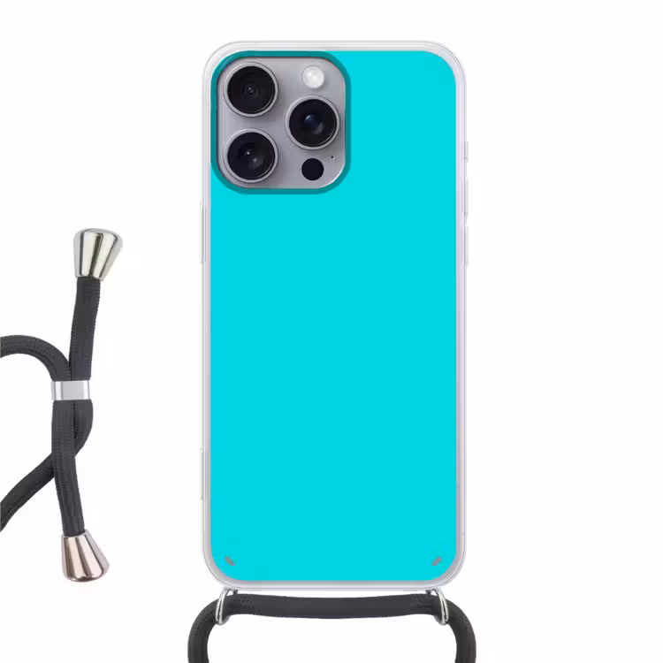 Vivid - Aquamarine - Turkoois Hoesje iPhone 16 Pro Max met koord klein 804 -3d