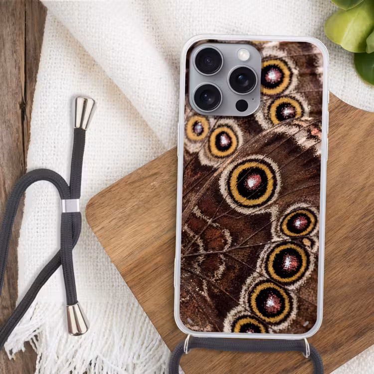 Vlinder - Vleugel - Abstract Hoesje iPhone 16 Pro Max met koord klein -sfeer4