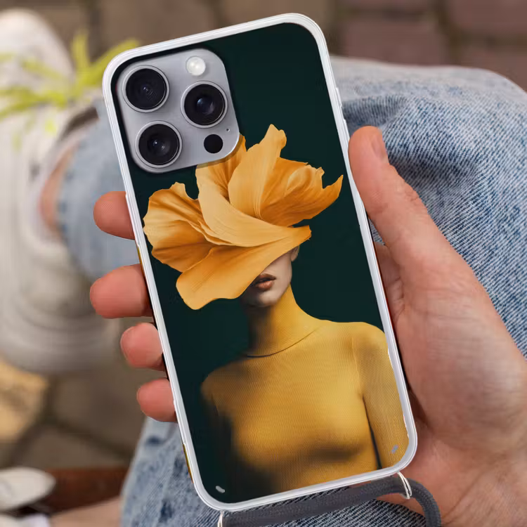 Vrouw - Hoed - Geel Hoesje iPhone 16 Pro Max met koord klein -sfeer3