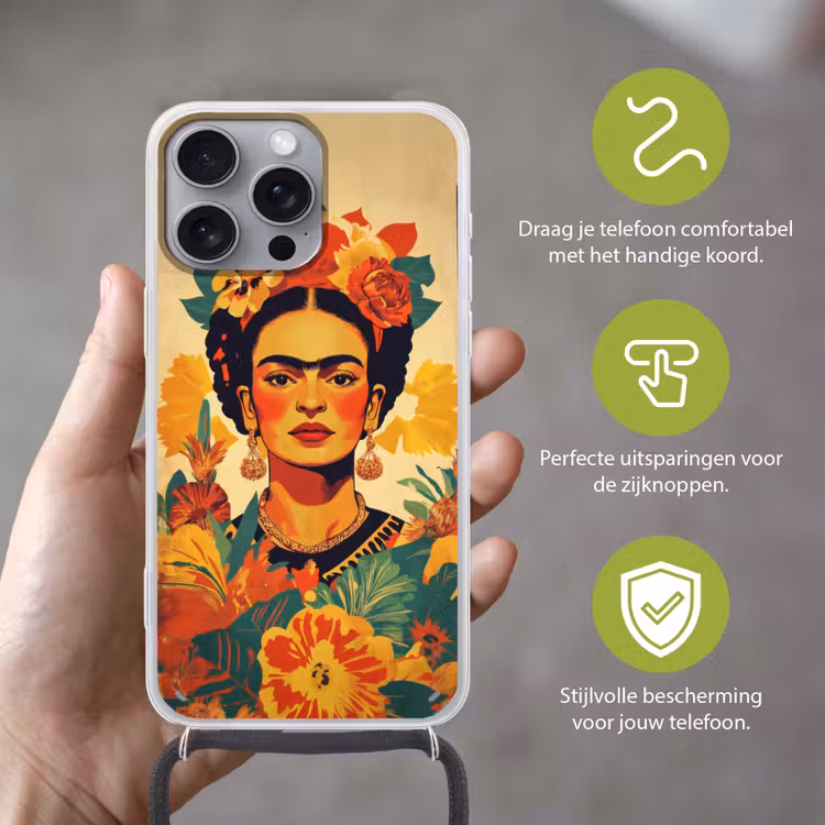 Vrouwelijk - Bloemen - Sieraden Hoesje iPhone 16 Pro Max met koord klein -sfeer2_NL
