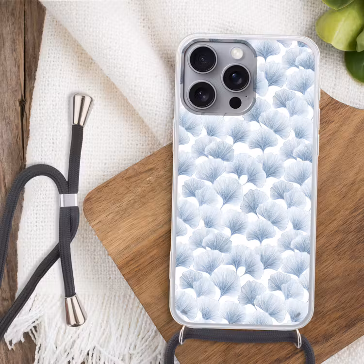 Waaier - Modern - Blauw Hoesje iPhone 16 Pro Max met koord klein 804 -sfeer4