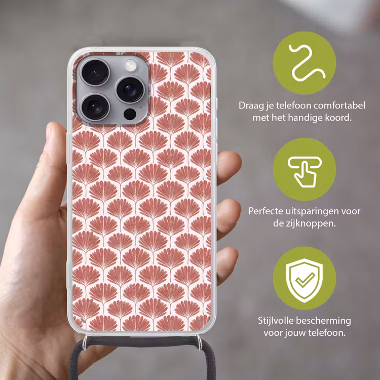Waaier - Motief - Terra Hoesje iPhone 16 Pro Max met koord klein 804 -sfeer2_NL