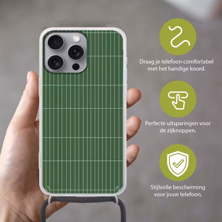 Wandtegel - Verticaal - Donkergroen Hoesje iPhone 16 Pro Max met koord klein 804 -sfeer2_NL
