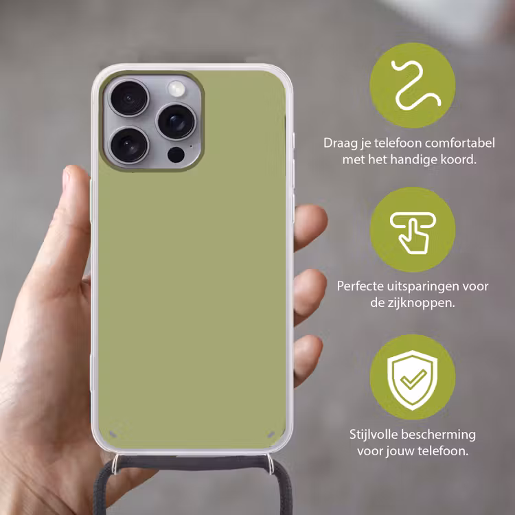 Whispering - Sage - Groen Hoesje iPhone 16 Pro Max met koord klein 804 -sfeer2_NL