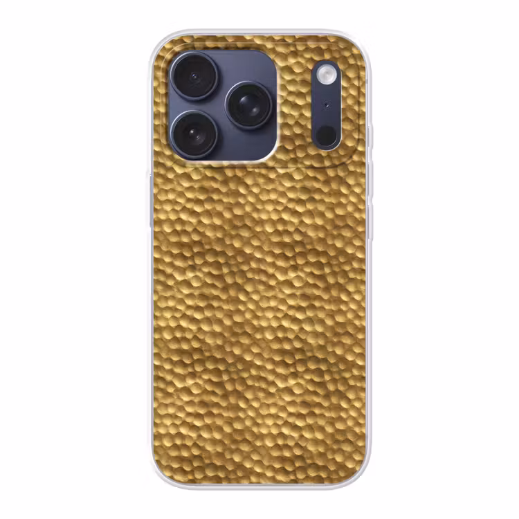 Metaal - Dynamisch - Goud Telefoonhoesje iPhone 17 Pro klein 878 -3d