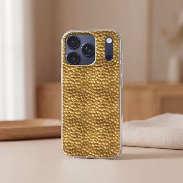 Metaal - Dynamisch - Goud Telefoonhoesje iPhone 17 Pro klein 878 -sfeer2