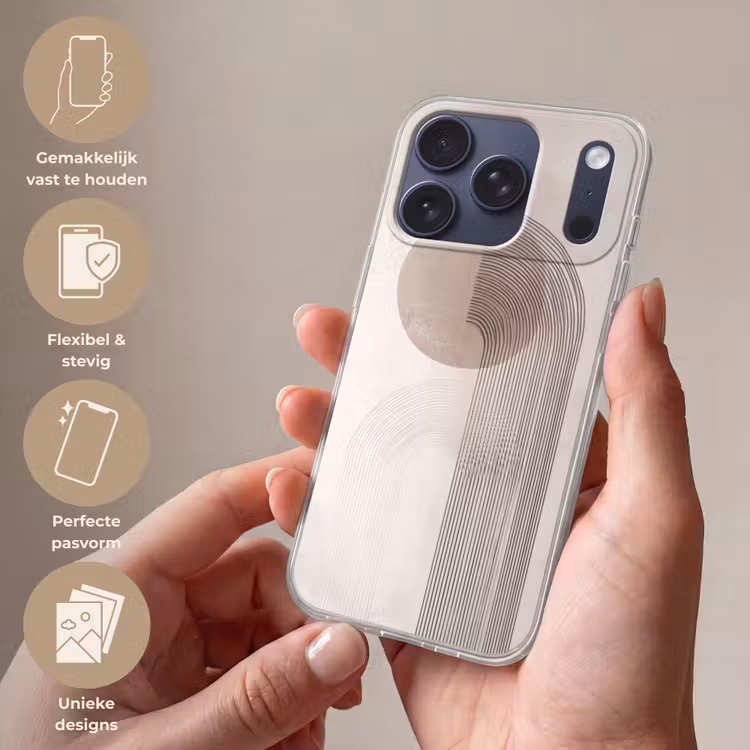Minimalistisch - Cirkel - Lichtgrijs Telefoonhoesje iPhone 17 Pro klein -sfeer3_NL